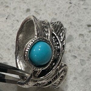 Silver Color Turquoise Ring